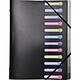 EXACOMPTA Trieur polypropylène 3 rabats 12 compartiments OPAK - Noir x 10 Trieur