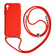 Avizar Coque Cordon Apple iPhone XR Semi-rigide avec Lanière Tour du Cou 80cm rouge - Une protection mêlant la praticité au style, spécialement conçue pour votre Apple iPhone XR