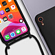 Avizar Coque Cordon Apple iPhone XR Semi-rigide avec Lanière Tour du Cou 80cm noir pas cher
