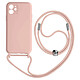 Avizar Coque Cordon iPhone 11 Semi-rigide Lanière Tour du Cou 80cm Rose - Une protection mêlant la praticité au style, spécialement conçue pour votre Apple iPhone 11