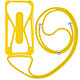 Coque Cordon pour Smartphone Universel Silicone Coins bumper Béquille support Jaune Protection mêlant praticité et style, compatible avec votre Smartphone quel qu'il soit