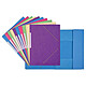 COUTAL Pack 10 Chemises Carte Lustée 24 x 32 cm Rabats et Elastiques Assorties pastel Chemise à rabat