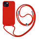 Avizar Coque Cordon iPhone 14 Semi-rigide avec Lanière Tour du Cou 80cm rouge - Une protection mêlant la praticité au style, spécialement conçue pour votre Apple iPhone 14