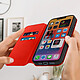 Avis Avizar Housse folio iPhone 14 Clapet Porte-cartes Fonction Support Vidéo rouge
