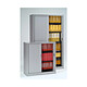VINCO Armoire Monobloc à Rideaux 1/3 Penderie H198xL120xP43 cm Gris (7035) Rideaux Gris Armoire de bureau à rideau