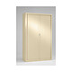 VINCO Armoire Monobloc H198xL120xP43 cm 4 Tablettes Beige (1015) Rideaux Beige Armoire de bureau à rideau
