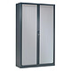 VINCO Armoire Vestiaire Monobloc à Rideaux H198xL60xP43 cm Anthracite Rideaux Alu Armoire de bureau à rideau