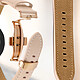 Acheter Avizar Bracelet pour Galaxy Watch 5 / 5 Pro / 4 Cuir véritable Boucle Papillon rose