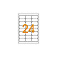 APLI Etui de 480 étiquettes 64x33,9 mm (24 x 20 Feuilles A4) Las / Cop Coin Rond FLUO Orange Etiquette multi-usages