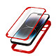 Avizar Coque pour iPhone 14 Pro Max Dos Plexiglas et Avant Polymère Contour rouge - Coque de protection spécifique au iPhone 14 Pro Max