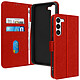 Avizar Étui pour Samsung Galaxy S23 Clapet Portefeuille Fonction Support Vidéo Rouge - Étui violet de la série Chesterfield spécialement conçu pour Samsung Galaxy S23