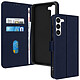Avizar Étui pour Samsung Galaxy S23 Clapet Portefeuille Support Vidéo Bleu Nuit - Étui violet de la série Chesterfield spécialement conçu pour Samsung Galaxy S23