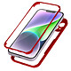 Avizar Coque Intégrale pour iPhone 14 Antichoc Dos Rigide Contour en Silicone Rouge Dos transparent rigide pour protéger sans masquer le design du téléphone