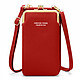 Avizar Pochette Bandoulière Smartphone Simili cuir grainé Multi-compartiments Rouge - Une pochette pratique pour ranger votre smartphone et vos affaires personnelles