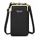 Avizar Pochette Bandoulière Smartphone Simili cuir grainé Multi-compartiments noir Une pochette pratique pour ranger votre smartphone et vos affaires personnelles