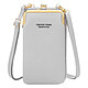 Avizar Pochette Bandoulière Smartphone Simili cuir grainé Multi-compartiments gris - Une pochette pratique pour ranger votre smartphone et vos affaires personnelles