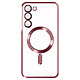 Avizar Coque MagSafe pour Samsung S23 silicone protection caméra Transparent / Rose - Coque MagSafe spécialement conçue pour votre Samsung S23