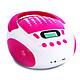 Metronic 477400 - Lecteur CD MP3 Pop Pink avec port USB - Blanc et rose Puissance audio stéréo  2 x 3W  Lecture des CD, CD-R, CD-RW