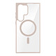 Avizar Coque MagSafe pour Samsung S23 Ultra Dos Rigide Contour Silicone Rose Poudré - Coque de protection réalisée spécifiquement pour Samsung Galaxy S23 Ultra