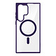 Avizar Coque MagSafe pour Samsung S23 Ultra Dos Rigide Contour Silicone Violet Foncé - Coque de protection réalisée spécifiquement pour Samsung Galaxy S23 Ultra