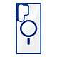 Avizar Coque MagSafe pour Samsung S23 Ultra Dos Rigide Contour Silicone Mat Bleu - Coque de protection réalisée spécifiquement pour Samsung Galaxy S23 Ultra