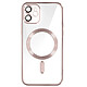 Avizar Coque MagSafe pour iPhone 11 Silicone Protection Caméra Contour Chromé Rose Gold - Coque MagSafe conçue spécifiquement pour votre Apple iPhone 11