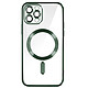 Avizar Coque MagSafe pour iPhone 12 Pro avec Contour Chromé Ultra Élégant Vert - Compatible MagSafe grâce à l'anneau magnétique intégré