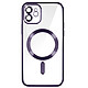 Avizar Coque MagSafe pour iPhone 12 Silicone Protection Caméra Contour Chromé Violet - Coque MagSafe conçue spécifiquement pour votre Apple iPhone 12