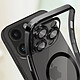 Avizar Coque MagSafe pour iPhone 14 Pro Silicone Protection Caméra Contour Chromé Noir pas cher