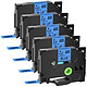 COMETE - TZe-521 - 5 Rubans compatible Brother TZe-521 Noir sur Bleu pour étiqueteuse - Marque française 5 Rubans compatible Brother TZe-521 Noir sur Bleu cassette recharge pour étiqueteuse Brother