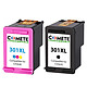 COMETE - Marque française - HP 301XL - 2 Cartouches compatibles HP 301XL - Noir et Couleur Satisfait ou Remboursé