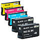 COMETE - 963XL - 5 cartouches compatibles avec HP 963XL 963XL - Noir et couleur - Marque française 1 Pack de 5 cartouches compatibles avec HP 963XL 963XL 2 noir + 1 Cyan + 1 Magenta + 1 Jaune