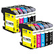 COMETE - LC123 XL - 10 Cartouches compatibles BROTHER LC123XL - Noir et Couleur - Marque française 10 Cartouches compatibles BROTHER LC123XL - 4 Noir + 2 Cyan + 2 Magenta + 2 Jaune