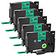 COMETE - Tze-721 - 5 Rubans TZe-721 Noir sur Vert cassette recharge pour étiqueteuse Brother 5 Rubans TZe-721 Noir sur Vert cassette recharge pour étiqueteuse Brother
