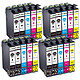 COMETE - 29XL - Pack de 20 Cartouches (4x5) 29XL compatibles Epson 29 XL - Noir et Couleur - Marque française 20 Cartouches 29XL compatibles Epson 29 XL C13T29964012 - 8 Noir + 4 Cyan + 4 Magenta + 4 Jaune