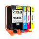 COMETE - Marque française - 934XL 935XL - 4 Cartouches compatibles HP 934 / 935 XL - 1 Noir, 1 Cyan, 1 Magenta, 1 Jaune Satisfait ou Remboursé