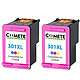 COMETE - Marque française - HP 301XL - 2 Cartouches compatibles HP 301XL - 2 Couleur Satisfait ou Remboursé