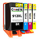 COMETE - Marque Française - 912XL - 1 Pack de 4 Cartouches compatibles avec HP 912XL 912XL  - 1 Noir, 1 Cyan, 1 Magenta, 1 Jaune Satisfait ou Remboursé