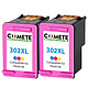 COMETE - Marque Française - HP 302 - 2 Cartouches compatibles HP 302XL - 2 Couleur Satisfait ou Remboursé