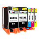 COMETE - Marque Française - HP 903XL - 5 Cartouches compatibles avec HP 903 XL - Noir et Couleur Satisfait ou Remboursé