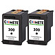 COMETE - HP 300 - 2 Cartouches compatibles HP 300 - Noir - Marque française 2 Cartouches compatibles HP 300 Noir