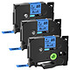 COMETE - Tze-521 - 3 Rubans compatible Brother TZe-521 Noir sur Bleu cassette recharge pour étiqueteuse Brother 3 Rubans compatible Brother TZe-521 Noir sur Bleu cassette recharge pour étiqueteuse Brother