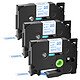 COMETE - TZe-233 - 3 Rubans compatible Brother TZe-223 - Marque française 3 Rubans compatible Brother TZe-223  Bleu sur Blanc cassette recharge pour étiqueteuse Brother