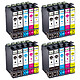 COMETE, Entreprise française - 16XL - 20 Cartouches 16XL compatibles Epson Workforce - Noir et Couleur 20 Cartouches 16XL compatibles Epson Workforce C13T16214010 - 8 Noir + 4 Cyan + 4 Magenta + 4 Jaune