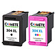 COMETE - Marque Française - HP 304XL - 2 Cartouches compatibles HP 304XL - 1 Noir + 1 Couleur Satisfait ou Remboursé