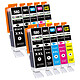 COMETE - Marque Française - 580XL 581XL - 10 Cartouches Compatibles 580XL 581XL pour Canon PIXMA 10 Cartouches Compatibles 580XL 581XL 580XXL 581XXL pour Canon PIXMA PGI-580 CLI-581 - 2 Packs