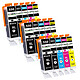 COMETE  - Maarque Française - 550XL 551XL - 15 Cartouches Compatibles 550 XL 551XL pour Canon PIXMA 15 Cartouches Compatibles 550XL 551XL pour imprimantes Canon PIXMA PGI-550 CLI-551 - 3 Packs