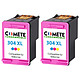 COMETE - Marque Française - 304XL - 2 Cartouches compatibles HP 304 XL - 2 Couleur Satisfait ou Remboursé