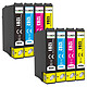 COMETE - Marque Française - T1285 - 8 Cartouches d'encre Compatibles avec Epson T128XL T1281 T1282 T1283 T1285 - 8 Cartouches d'encre Compatibles avec Epson T128 T128XL T1281 T1282 T1283 T1284 - 2 Packs