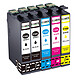 COMETE, Entreprise française - 16XL - 5 Cartouches compatibles Epson Workforce - Noir et Couleur 5 Cartouches 16XL compatibles Epson Workforce C13T16214010 - 2 Noir + 1 Cyan + 1 Magenta + 1 Jaune